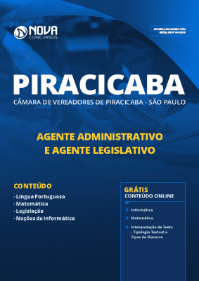 Apostila Câmara de Piracicaba 2019 Agente Administrativo e Legislativo PDF e Impressa
