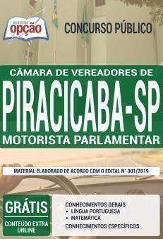 Apostila Câmara de Piracicaba 2019 PDF e Impressa Motorista Parlamentar