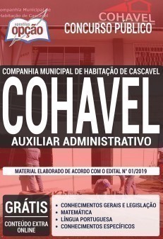 Apostila COHAVEL 2019 PDF e Impressa Auxiliar Administrativo