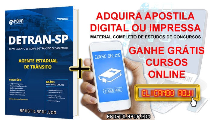 Apostila DETRAN SP 2019 PDF Impressa Grátis Cursos Online Cargo Agente Estadual de Trânsito