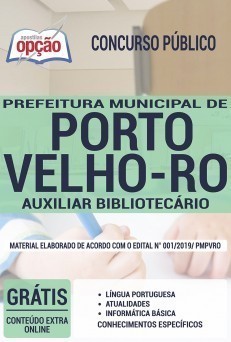 Apostila Prefeitura de Porto Velho 2019 PDF e Impressa Auxiliar Bibliotecário