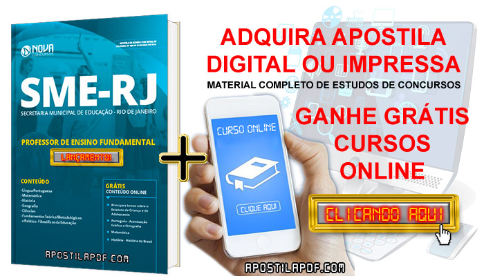Apostila SME RJ 2019 Professor de Ensino Fundamental PDF e Impressa Cursos Online Grátis