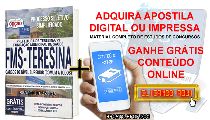 Apostila Concurso Prefeitura de Teresina 2019 PDF e Impressa Cargos de Nível Superior Cursos Online Completos