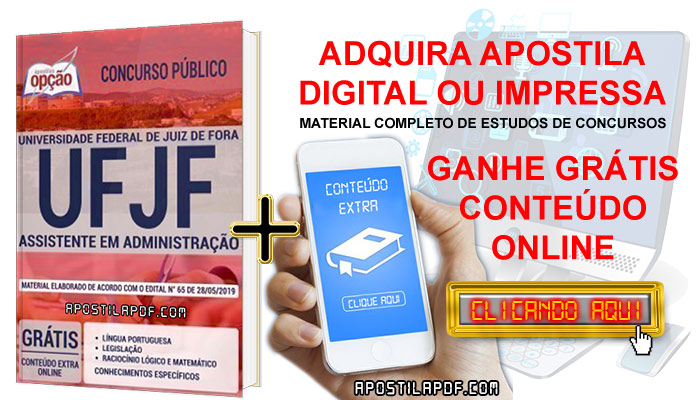Apostila Concurso UFJF 2019 PDF e Impressa Assistente em Administração Cursos Online Completos