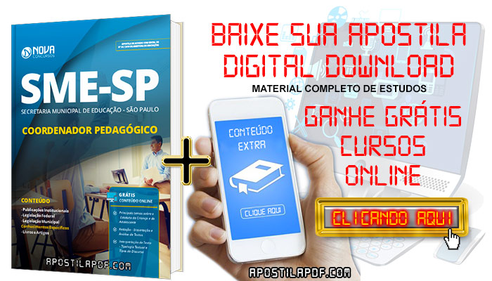 Apostila SME SP 2019 Coordenador Pedagógico PDF e Impressa Grátis Cursos Online