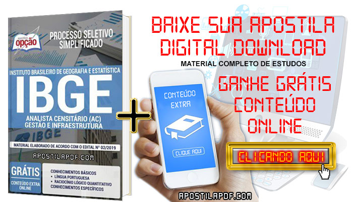 Baixe Apostila Concurso IBGE 2019 PDF Analista Censitário Gestão e Infraestrutura