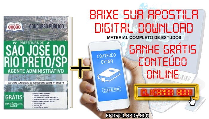 Apostila Prefeitura de São José do Rio Preto 2019 PDF Agente Administrativo