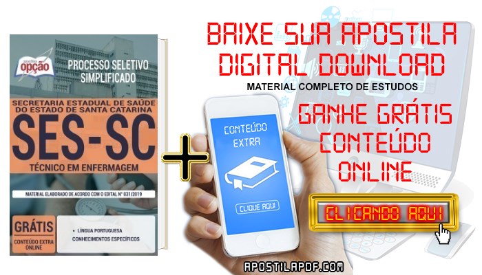 Apostila Concurso SES SC 2019 PDF Download e Impressa Técnico em Enfermagem