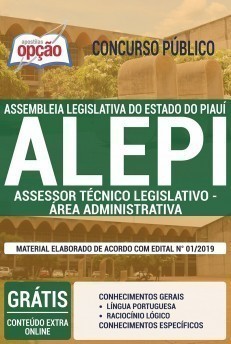 Apostila ALEPI 2019 Assessor Técnico Legislativo Área Administrativa PDF e Impressa
