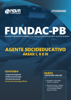 Apostila Concurso FUNDAC PB 2019 Agente Socioeducativo Grátis Cursos Online