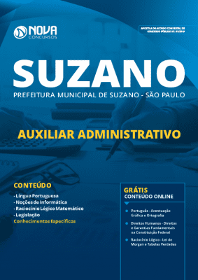 Apostila Prefeitura de Suzano 2019 Auxiliar Administrativo
