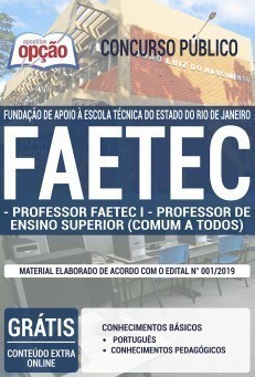 Apostila Concurso FAETEC 2019 Professor PDF e Impressa
