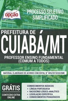 Apostila Concurso Prefeitura de Cuiabá 2019 Professor de Ensino Fundamental PDF e Impressa