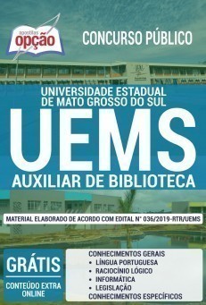 Apostila Concurso UEMS 2019 Auxiliar de Biblioteca PDF e Impressa