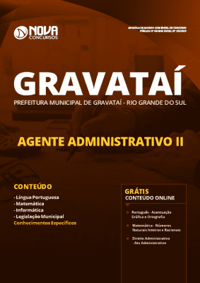 Apostila Concurso Prefeitura de Gravataí 2019 Agente Administrativo Grátis Cursos Online
