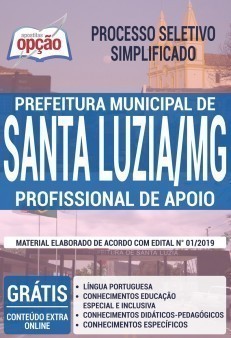 Apostila Prefeitura de Santa Luzia 2019 Profissional de Apoio PDF e Impressa