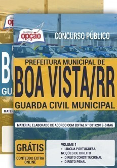 Apostila Concurso Prefeitura de Boa Vista 2019 Guarda Municipal