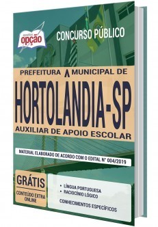 Apostila Concurso Prefeitura de Hortolândia 2019 Auxiliar de Apoio Escolar PDF e Impressa