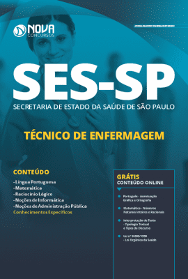 Apostila Concurso SES SP 2019 Técnico de Enfermagem Grátis Cursos Online