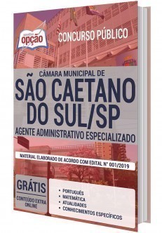 Apostila Câmara de São Caetano do Sul 2019 Agente Administrativo Especializado PDF e Impressa