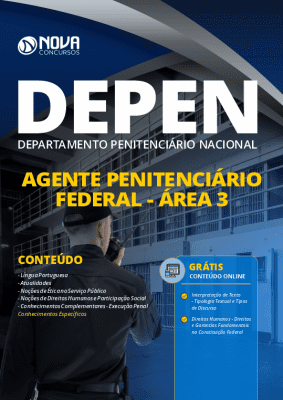 Apostila Concurso DEPEN 2020 Agente Penitenciário Federal Área 3 Grátis Cursos Online