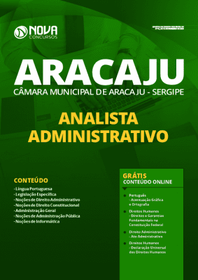 Apostila Concurso Câmara de Aracaju 2020 PDF Grátis Cursos Online Cargo de Analista Administrativo