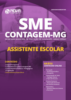 Apostila Concurso SME Contagem MG 2020 PDF Download Digital Assistente Escolar