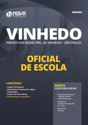 Apostila Prefeitura de Vinhedo 2020 PDF Oficial de Escola PDF Download Digital