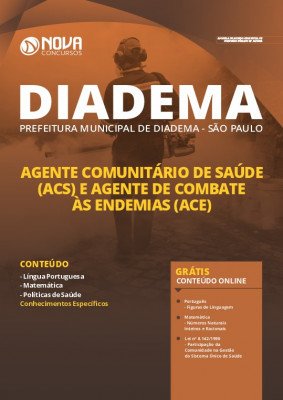 Apostila Concurso Diadema 2020 PDF Agente Comunitário de Saúde e Agente de Combate às Endemias PDF Download Digital