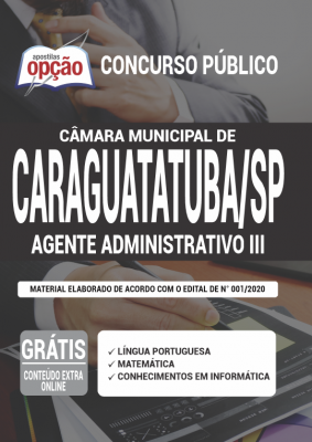Apostila Concurso Câmara de Caraguatatuba SP 2020 PDF Download Digital Cargo Assistente Administrativo III