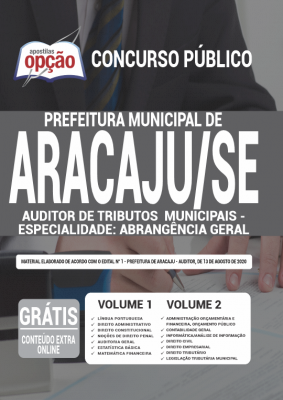Apostila Prefeitura de Aracaju 2020 PDF Download Digital Auditor de Tributos Municipais