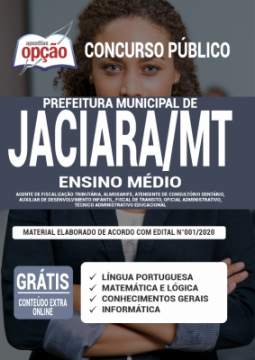 Apostila Prefeitura de Jaciara 2020 PDF Download Digital Cargos de Ensino Médio