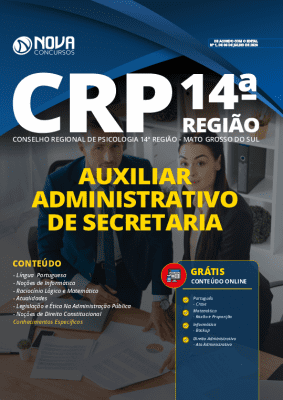 Apostila CRP MS 2020 PDF Grátis Cursos Online Cargo Auxiliar Administrativo de Secretaria