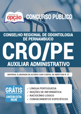 Apostila Concurso CRO PE 2020 PDF Download Auxiliar Administrativo