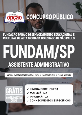 Apostila FUNDAM SP 2020 PDF Download Assistente Administrativo