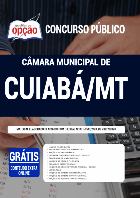 Apostila Câmara de Cuiabá 2021 PDF Grátis Conteúdo Online Editora Opção