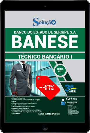 Apostila Concurso BANESE 2021 PDF Grátis 40% Desconto
