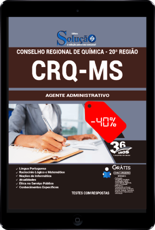 Apostila CRQ MS 2021 PDF Grátis Agente Administrativo