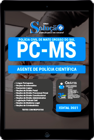 Apostila PC MS 2021 PDF Download Grátis Agente de Polícia Científica