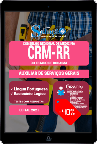 Apostila CRM RR 2021 PDF Grátis Auxiliar de Serviços Gerais
