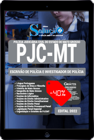 Apostila PJC MT 2022 PDF Grátis Escrivão e Investigador