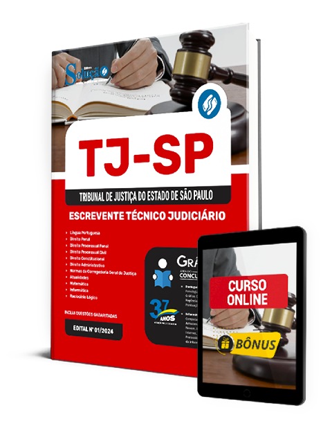 Apostila Escrevente TJ SP 2024 PDF Grátis Curso Online