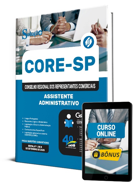 Apostila CORE SP 2025 PDF Download e Impressa Assistente Administrativo