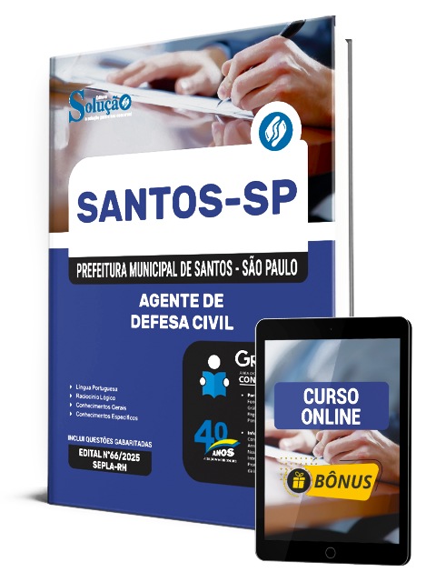 Apostila Prefeitura de Santos SP 2025 PDF Download e Impressa Agente de Defesa Civil