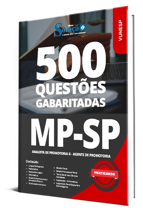 Caderno de Questões Concurso MP SP 2025 PDF Download e Impressa Agente de Promotoria